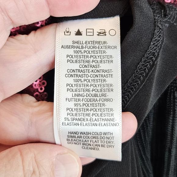 Dress The Population Women's Kady Dress Sz XS Merlot Sequins Tiered Tulle - Picture 12 of 13